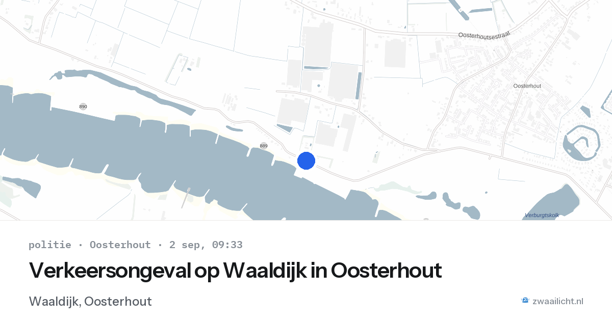 Verkeersongeval op Waaldijk in Oosterhout — 2 sep 2026