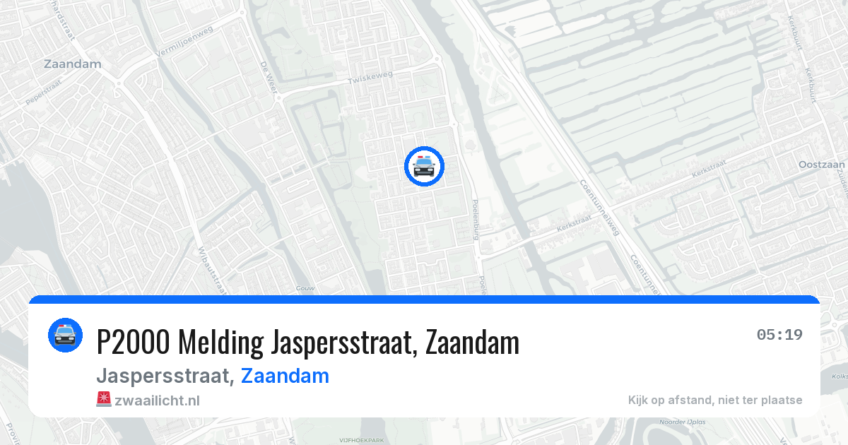 P2000 Melding Jaspersstraat, Zaandam — 5 aug 2026