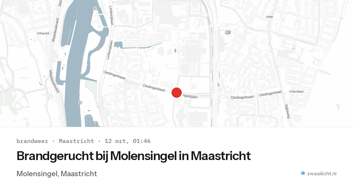 Brandgerucht bij Molensingel in Maastricht — 12 mrt 2026