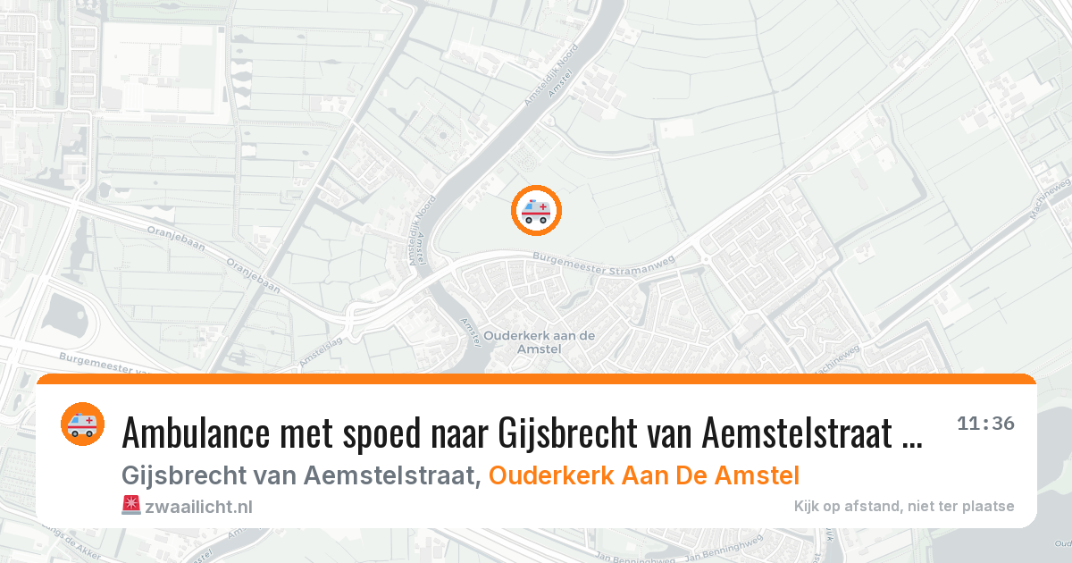Ambulance met spoed naar Gijsbrecht van Aemstelstraat in Ouderkerk Aan De Amstel — 1 aug 2026