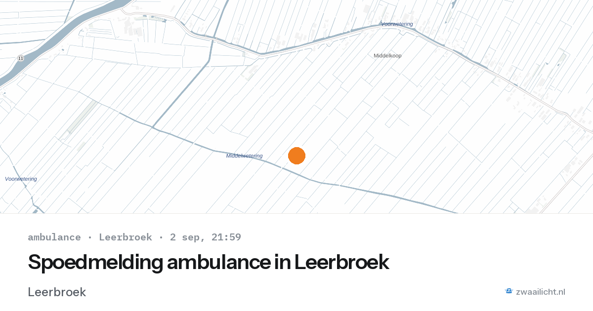 Spoedmelding ambulance in Leerbroek — 2 sep 2026