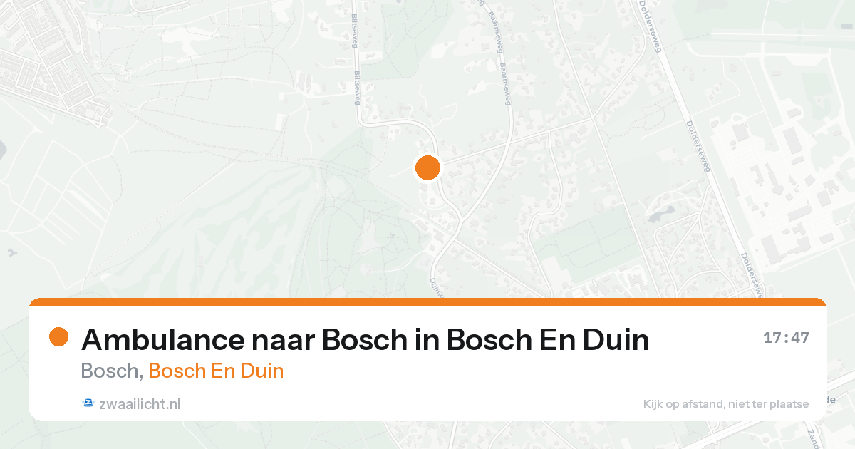 Ambulance naar Bosch in Bosch En Duin — 13 aug 2026