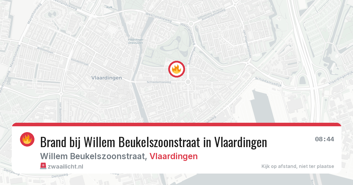 Brand bij Willem Beukelszoonstraat in Vlaardingen — 12 aug 2026