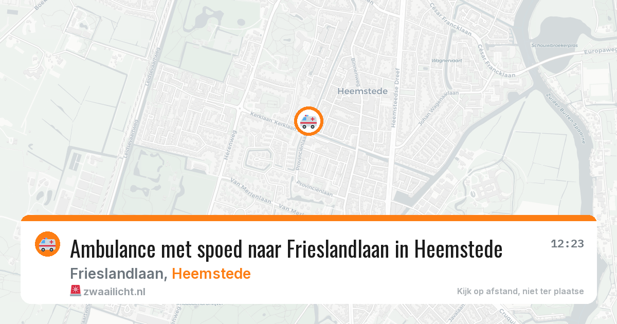 Ambulance met spoed naar Frieslandlaan in Heemstede — 7 apr 2026
