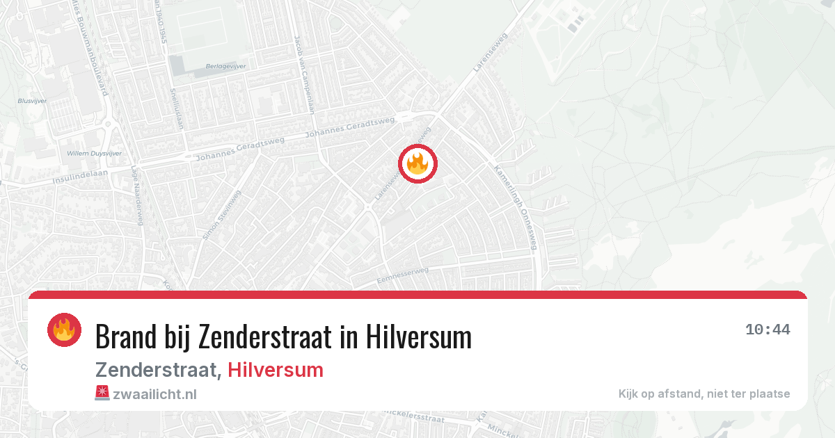 Brand bij Zenderstraat in Hilversum — 28 jun 2026