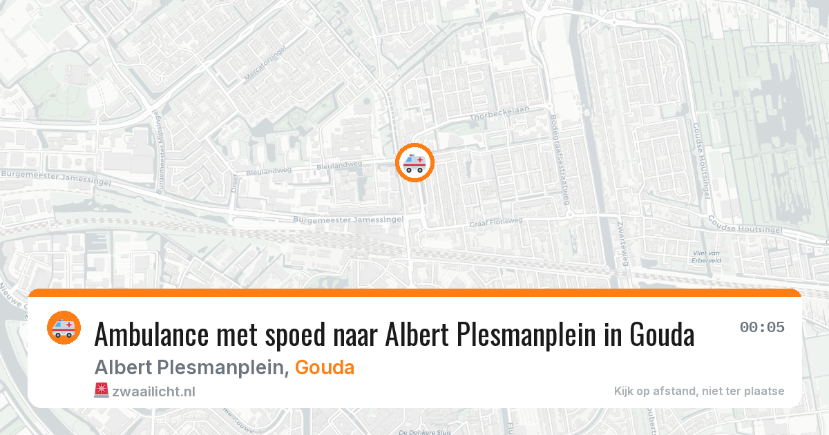Ambulance met spoed naar Albert Plesmanplein in Gouda — 21 mrt 2026