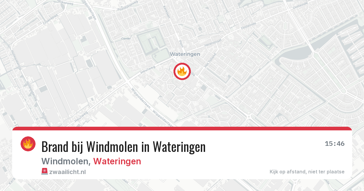 Brand bij Windmolen in Wateringen — 22 mrt 2026
