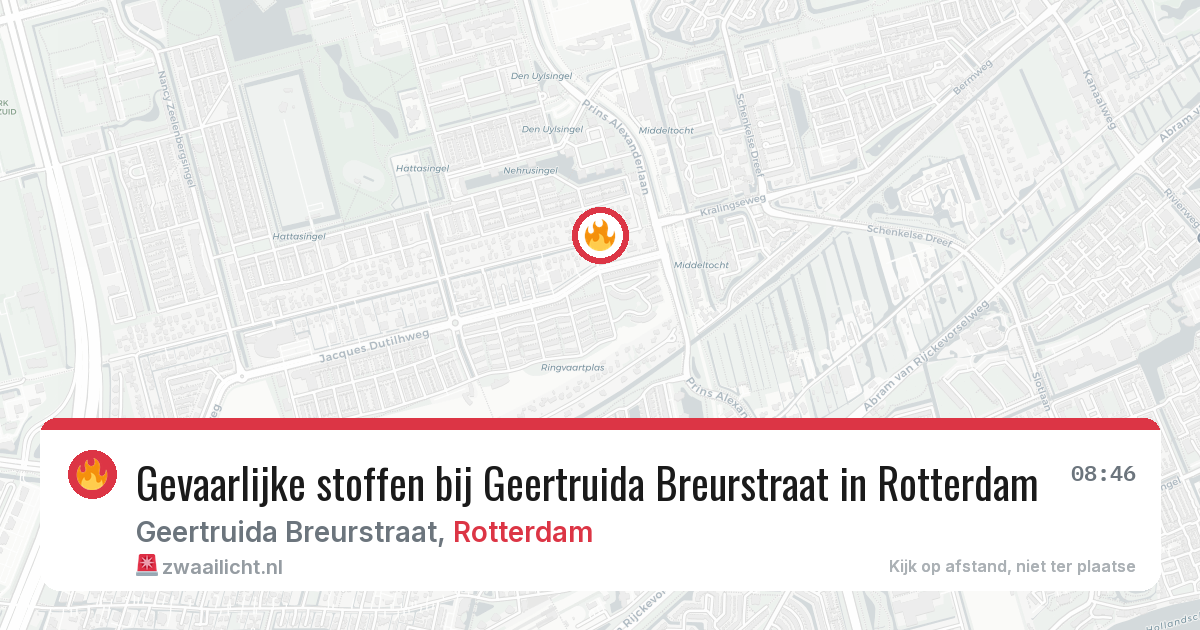 Gevaarlijke stoffen bij Geertruida Breurstraat in Rotterdam — 1 jul 2026