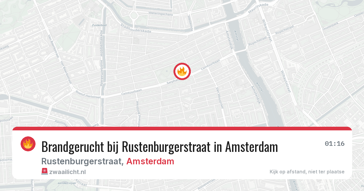 Brandgerucht bij Rustenburgerstraat in Amsterdam — 27 jun 2026