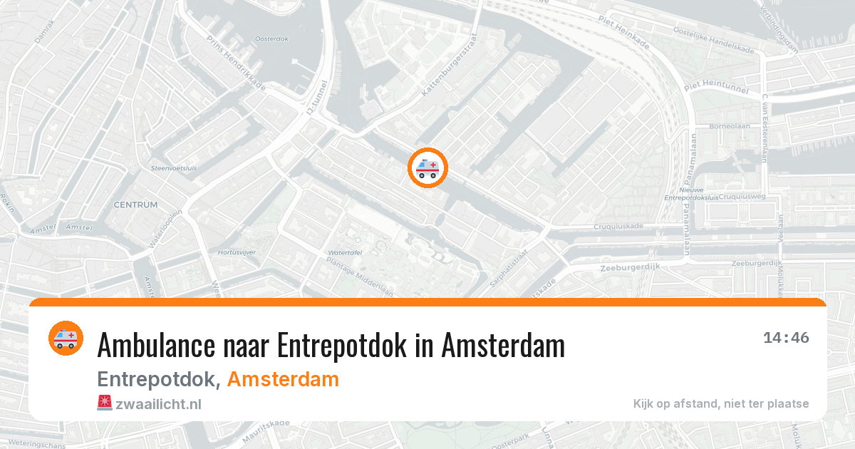 Ambulance naar Entrepotdok in Amsterdam — 23 mrt 2026