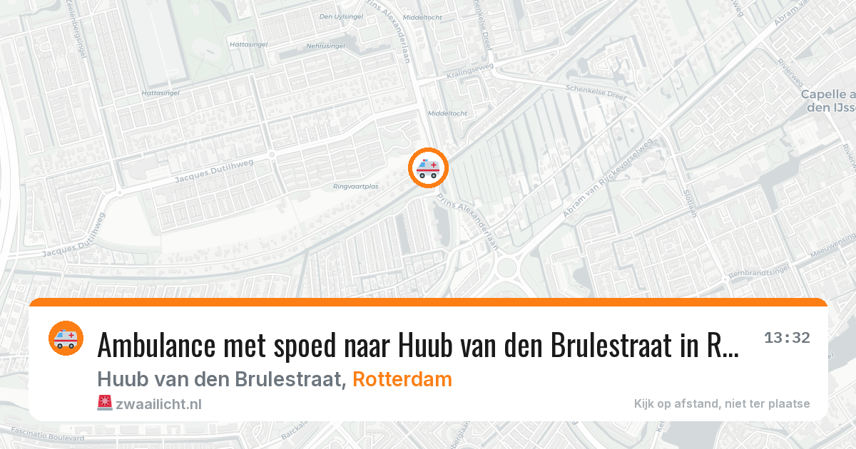 Ambulance met spoed naar Huub van den Brulestraat in Rotterdam — 14 aug 2026