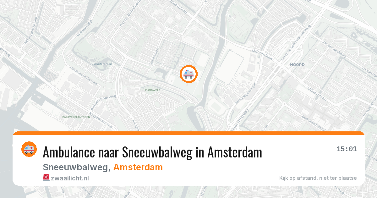 Ambulance naar Sneeuwbalweg in Amsterdam — 2 aug 2026