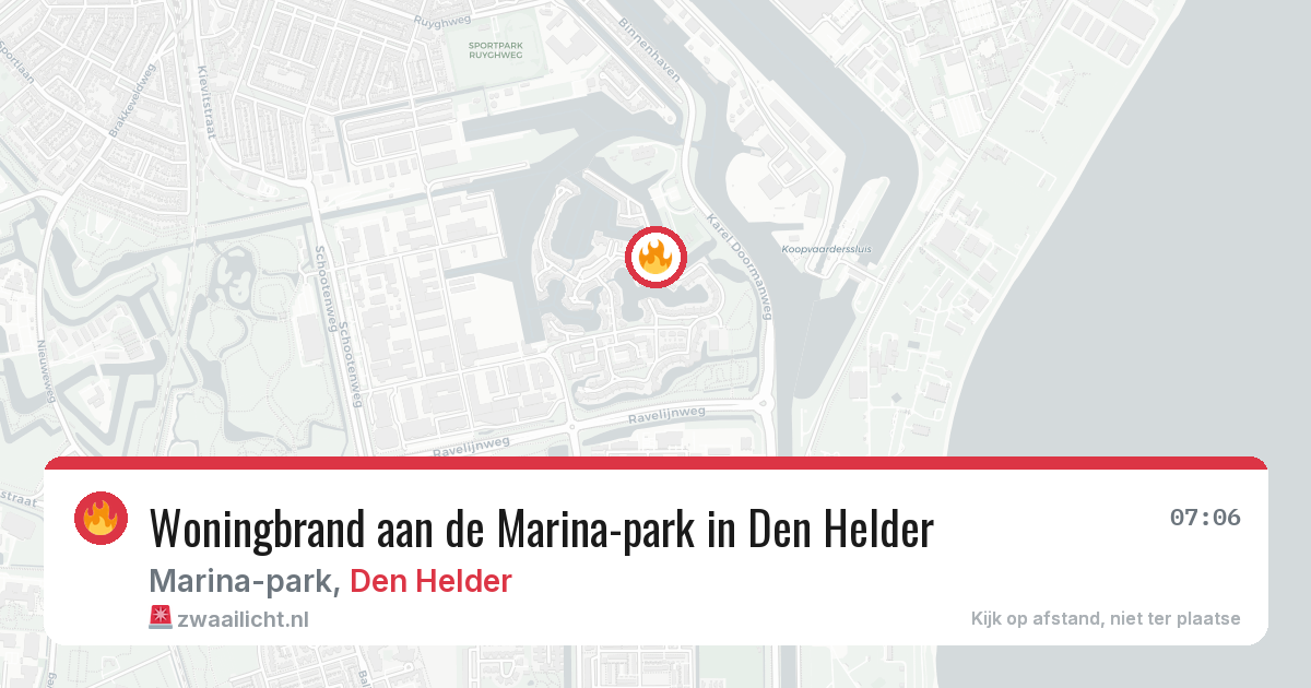 Woningbrand aan de Marina-park in Den Helder — 19 jun 2026