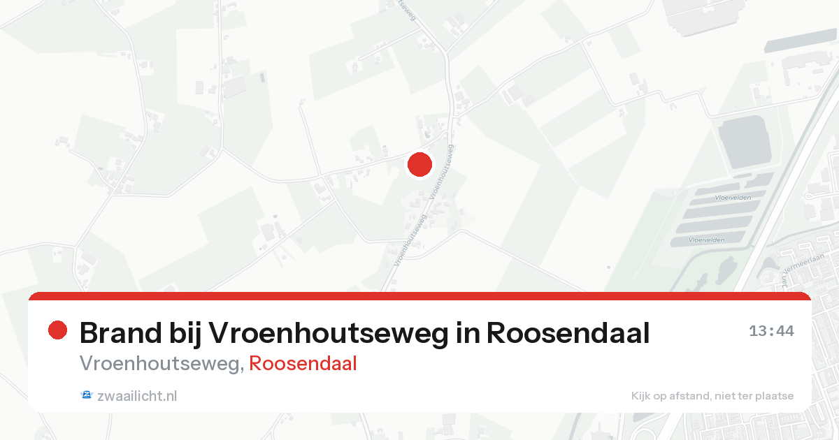 Brand bij Vroenhoutseweg in Roosendaal — 17 aug 2026