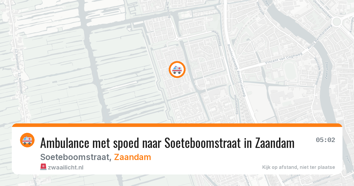 Ambulance met spoed naar Soeteboomstraat in Zaandam — 18 mei 2026