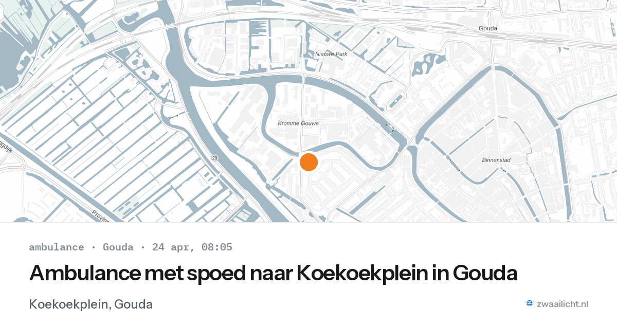 Ambulance met spoed naar Koekoekplein in Gouda — 24 apr 2026