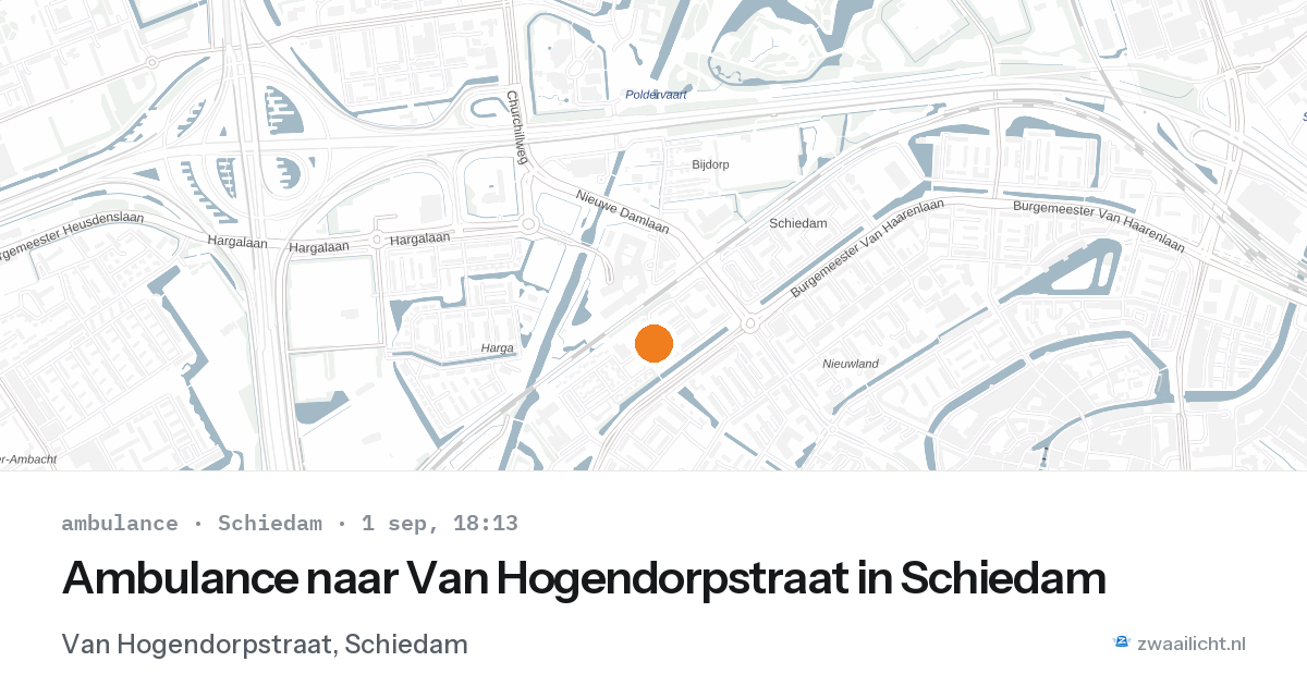 Ambulance naar Van Hogendorpstraat in Schiedam — 1 sep 2026