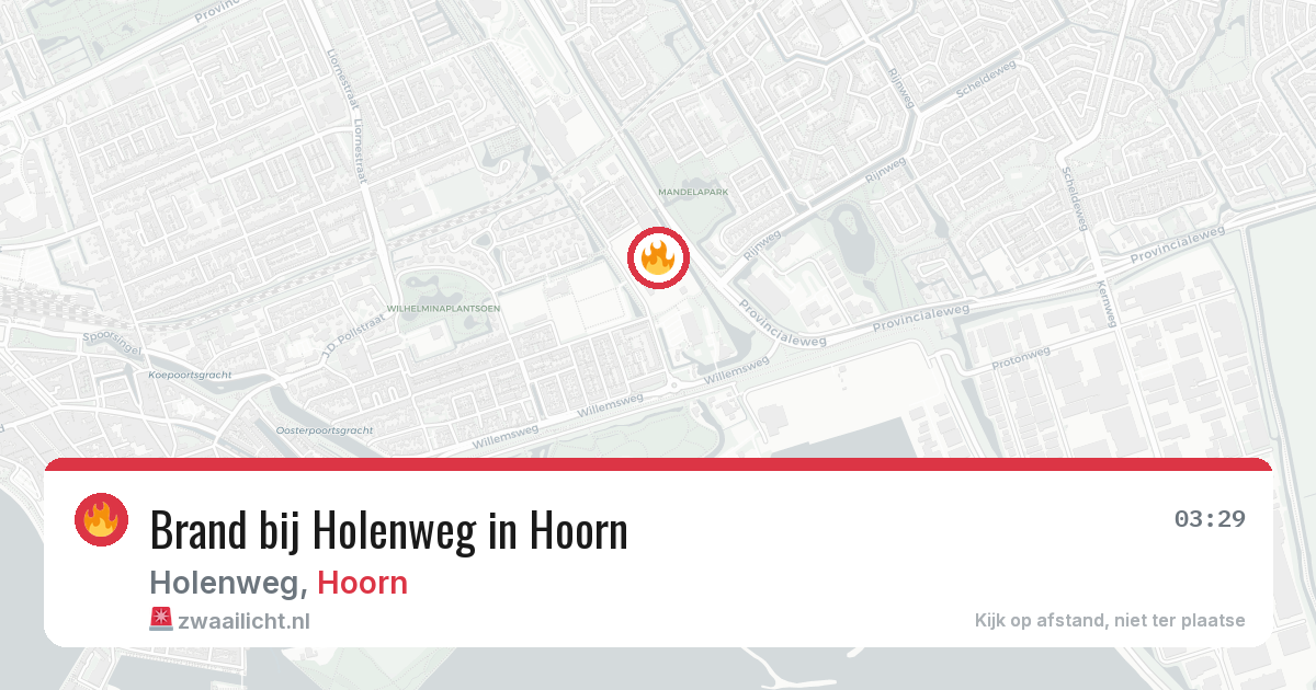 Brand bij Holenweg in Hoorn — 4 aug 2026