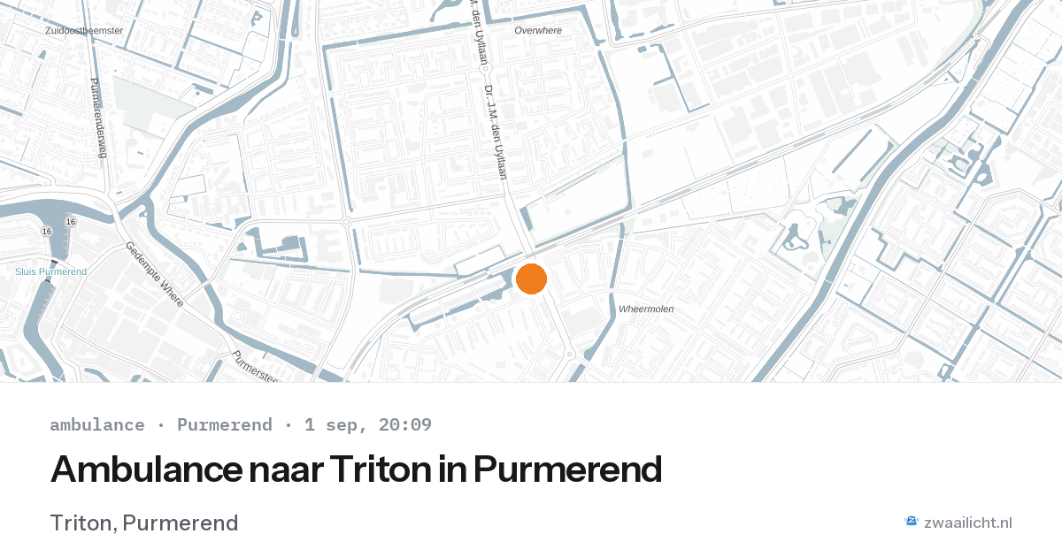 Ambulance naar Triton in Purmerend — 1 sep 2026