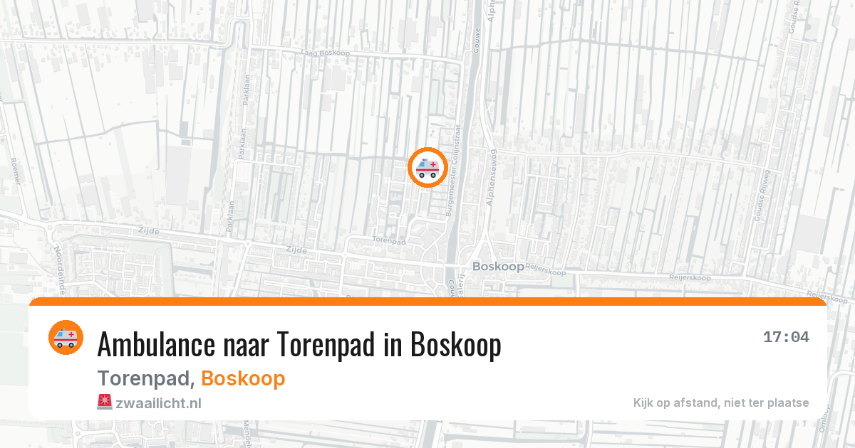 Ambulance naar Torenpad in Boskoop — 16 jun 2026