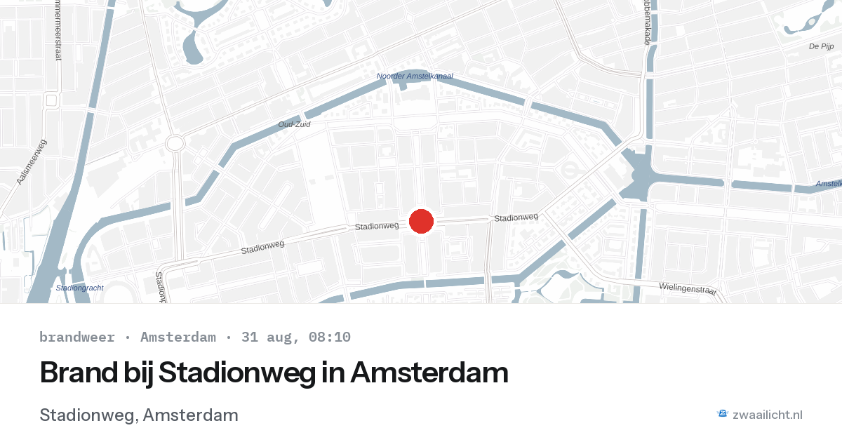 Brand bij Stadionweg in Amsterdam — 31 aug 2026