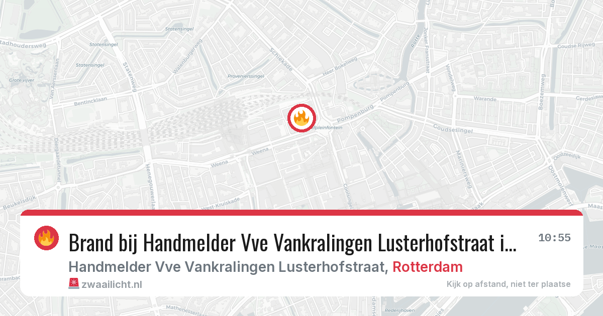 Brand bij Handmelder Vve Vankralingen Lusterhofstraat in Rotterdam — 13 jun 2026