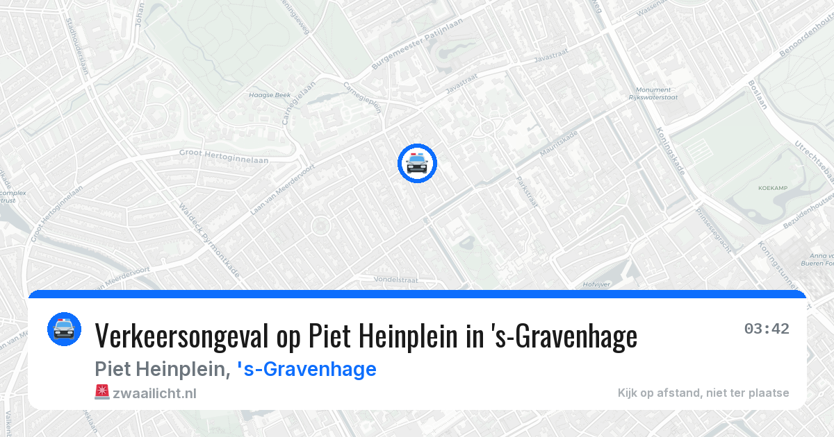 Verkeersongeval op Piet Heinplein in 's-Gravenhage — 18 jan 2026