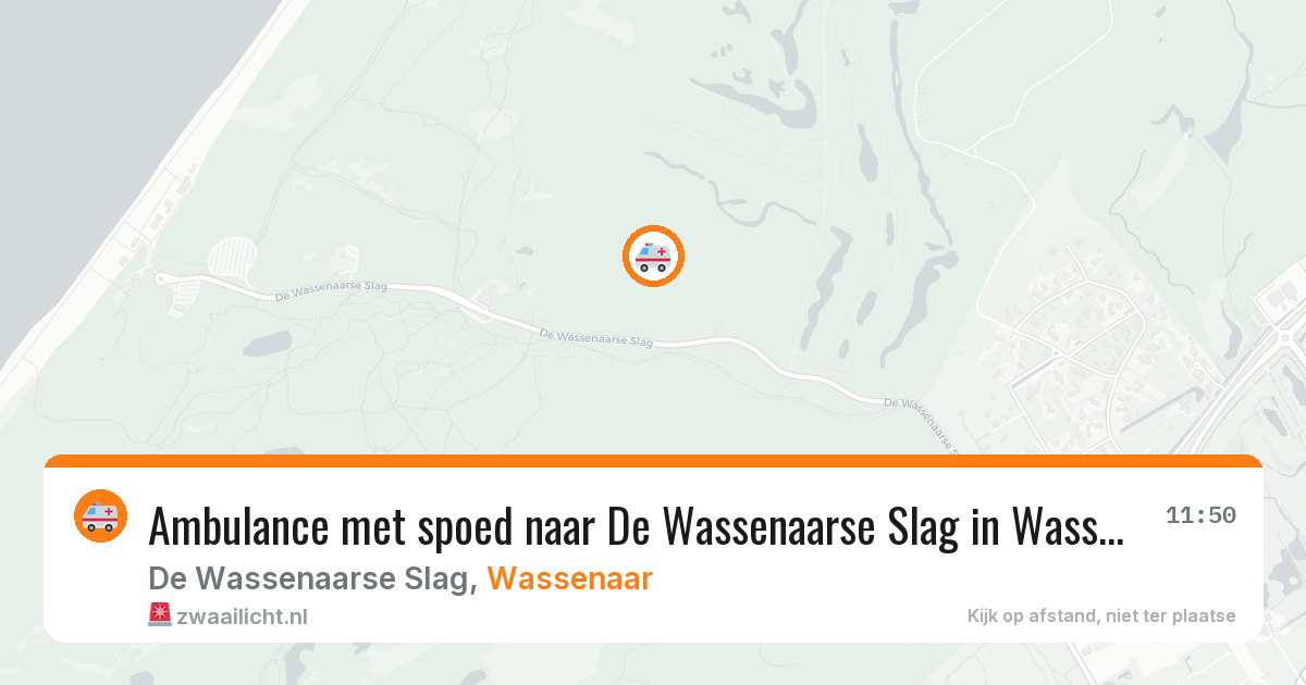 Ambulance met spoed naar De Wassenaarse Slag in Wassenaar — 13 aug 2026