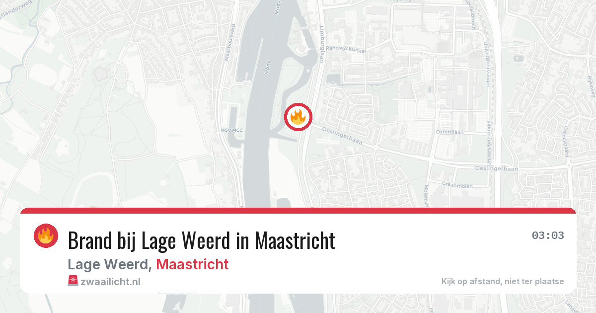 Brand bij Lage Weerd in Maastricht — 12 aug 2026