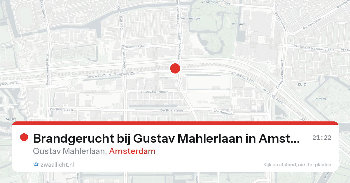 Brandgerucht bij Gustav Mahlerlaan in Amsterdam — 6 jun 2026