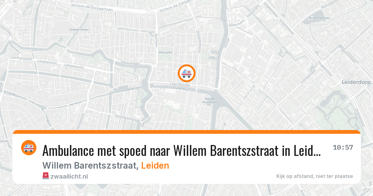 Ambulance met spoed naar Willem Barentszstraat in Leiden — 18 mei 2026