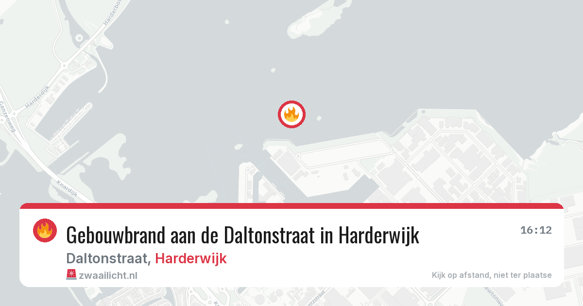 Gebouwbrand aan de Daltonstraat in Harderwijk — 7 aug 2026