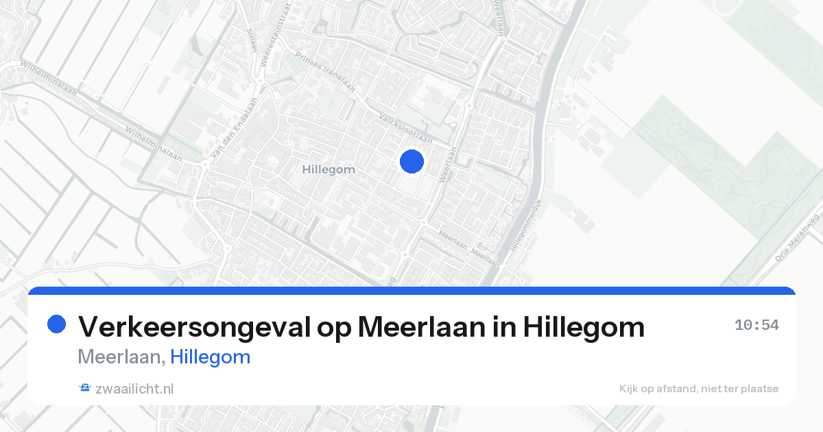 Verkeersongeval op Meerlaan in Hillegom — 19 aug 2026