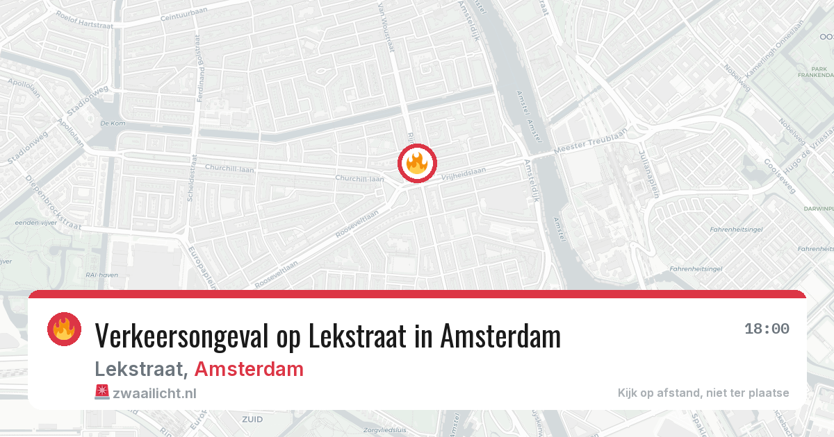 Verkeersongeval op Lekstraat in Amsterdam — 14 aug 2026