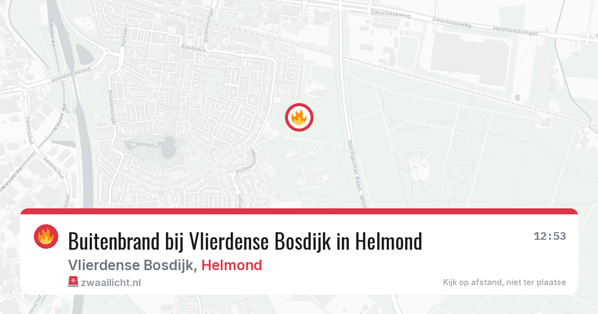 Buitenbrand bij Vlierdense Bosdijk in Helmond — 5 jul 2026
