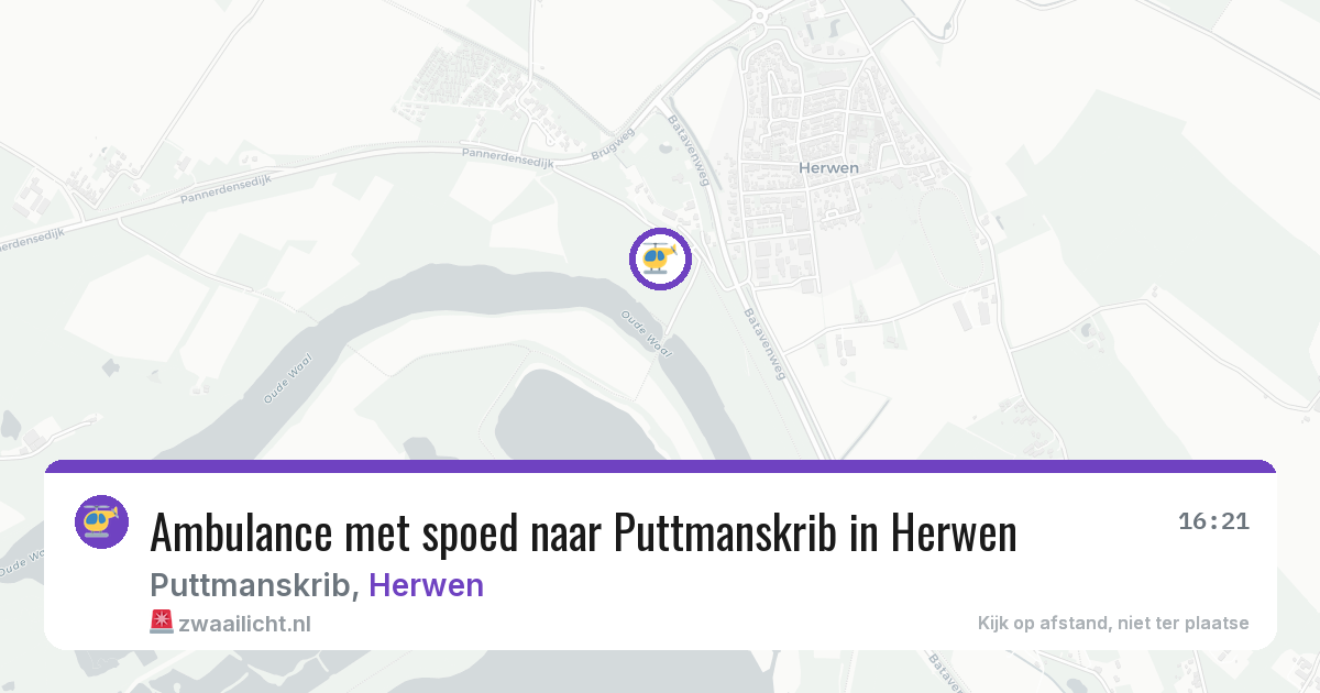 Ambulance met spoed naar Puttmanskrib in Herwen — 10 mei 2026