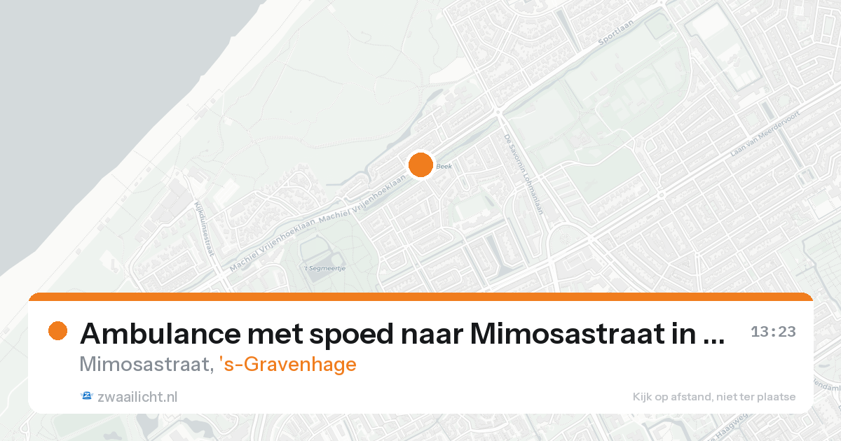 Ambulance met spoed naar Mimosastraat in 's-Gravenhage — 23 aug 2026