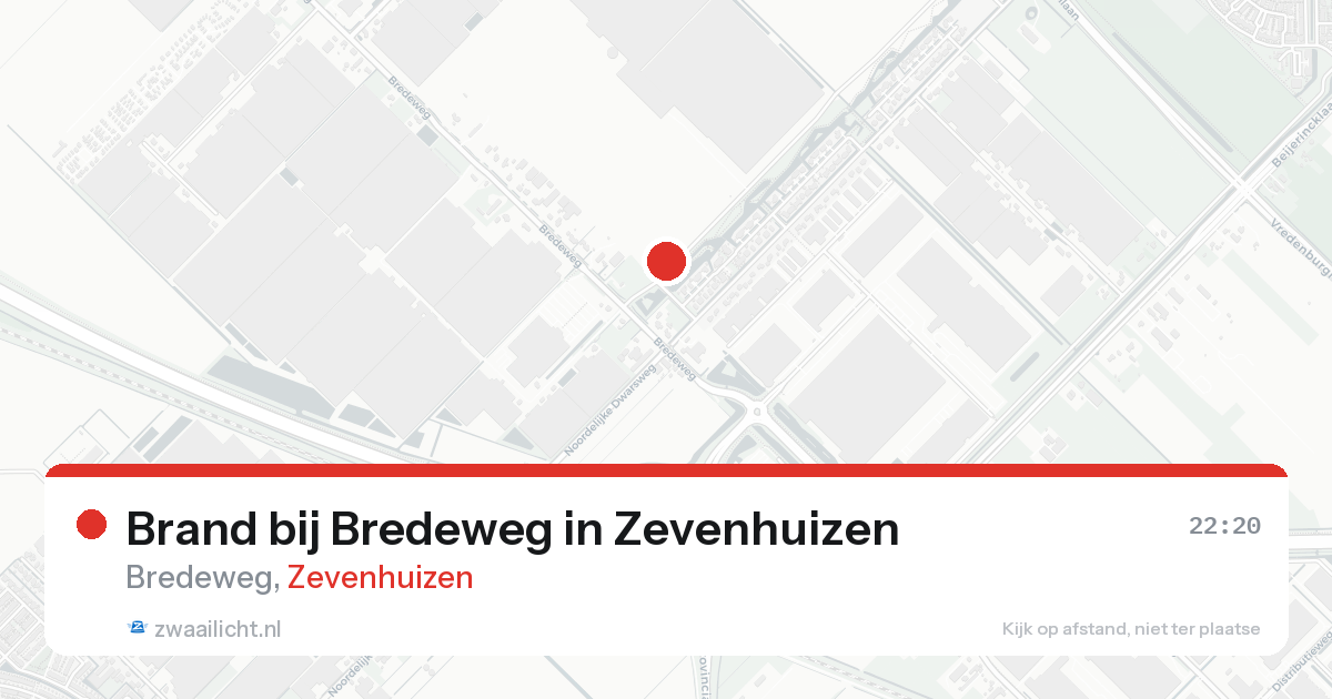 Brand bij Bredeweg in Zevenhuizen — 18 aug 2026