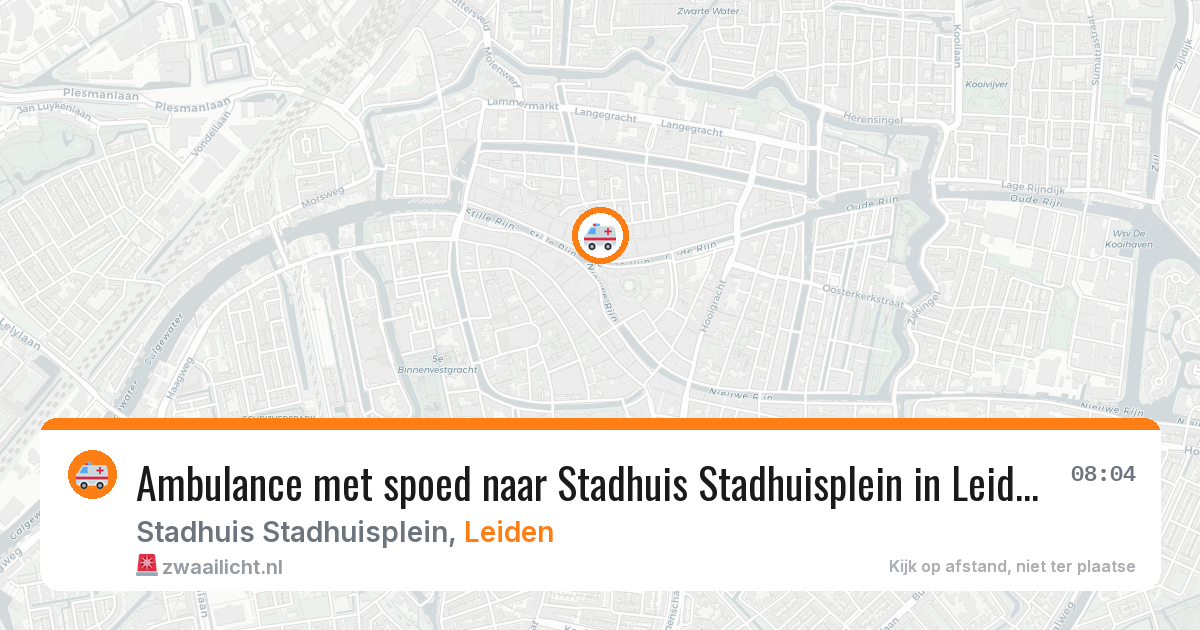Ambulance met spoed naar Stadhuis Stadhuisplein in Leiden — 9 feb 2026