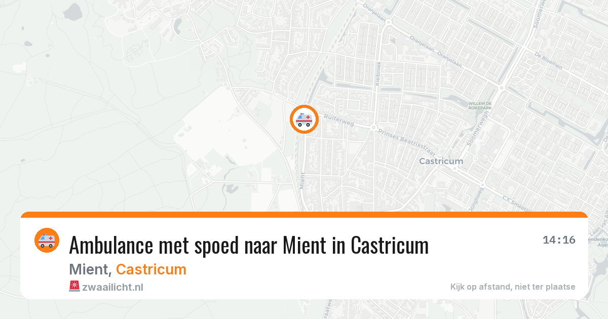 Ambulance met spoed naar Mient in Castricum — 15 mrt 2026