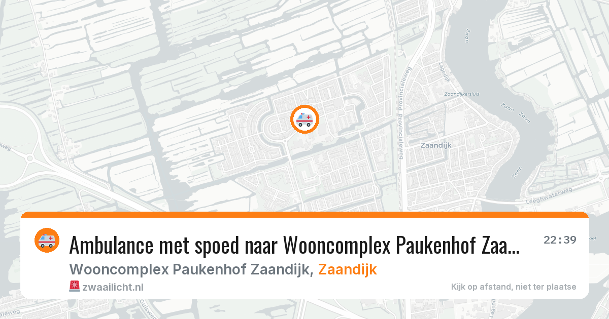 Ambulance met spoed naar Wooncomplex Paukenhof Zaandijk in Zaandijk — 24 jan 2026