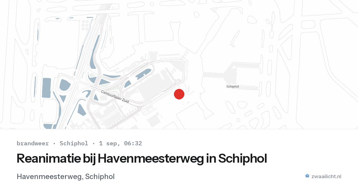 Reanimatie bij Havenmeesterweg in Schiphol — 1 sep 2026