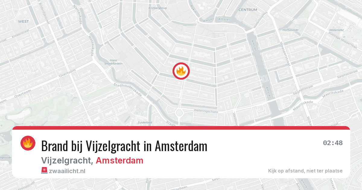 Brand bij Vijzelgracht in Amsterdam — 18 mei 2026
