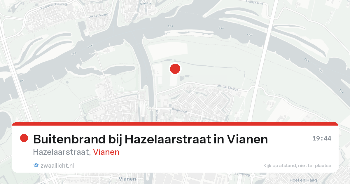 Buitenbrand bij Hazelaarstraat in Vianen — 14 aug 2026