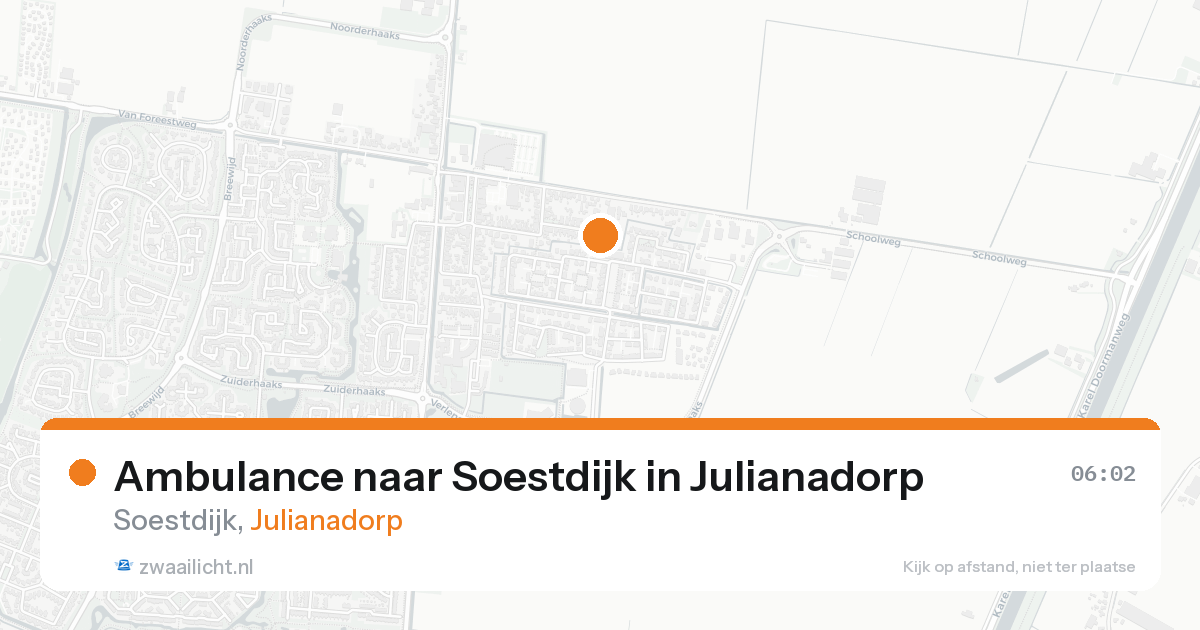 Ambulance naar Soestdijk in Julianadorp — 18 aug 2026