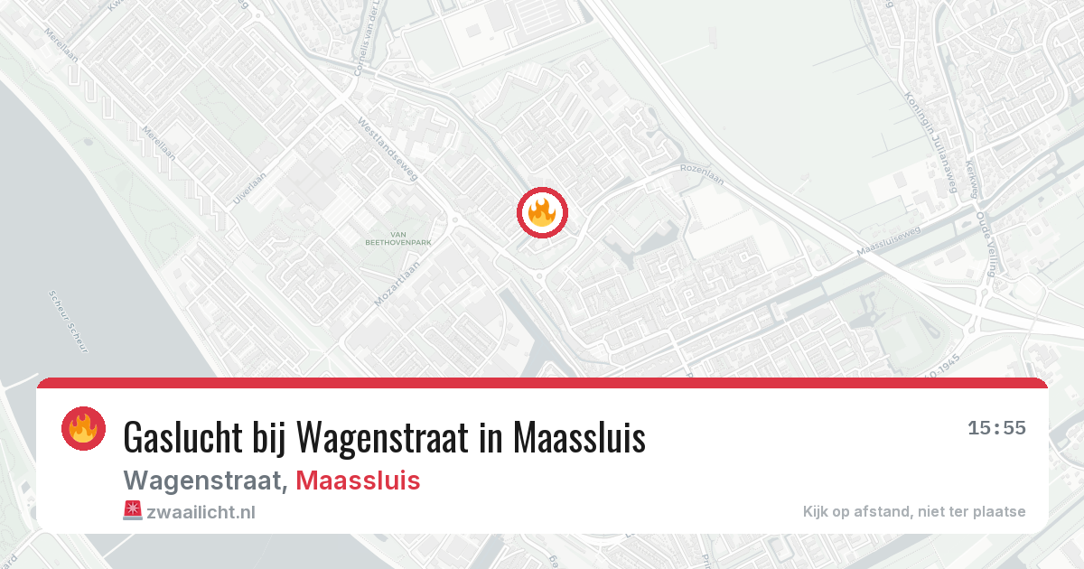 Gaslucht bij Wagenstraat in Maassluis — 7 mei 2026