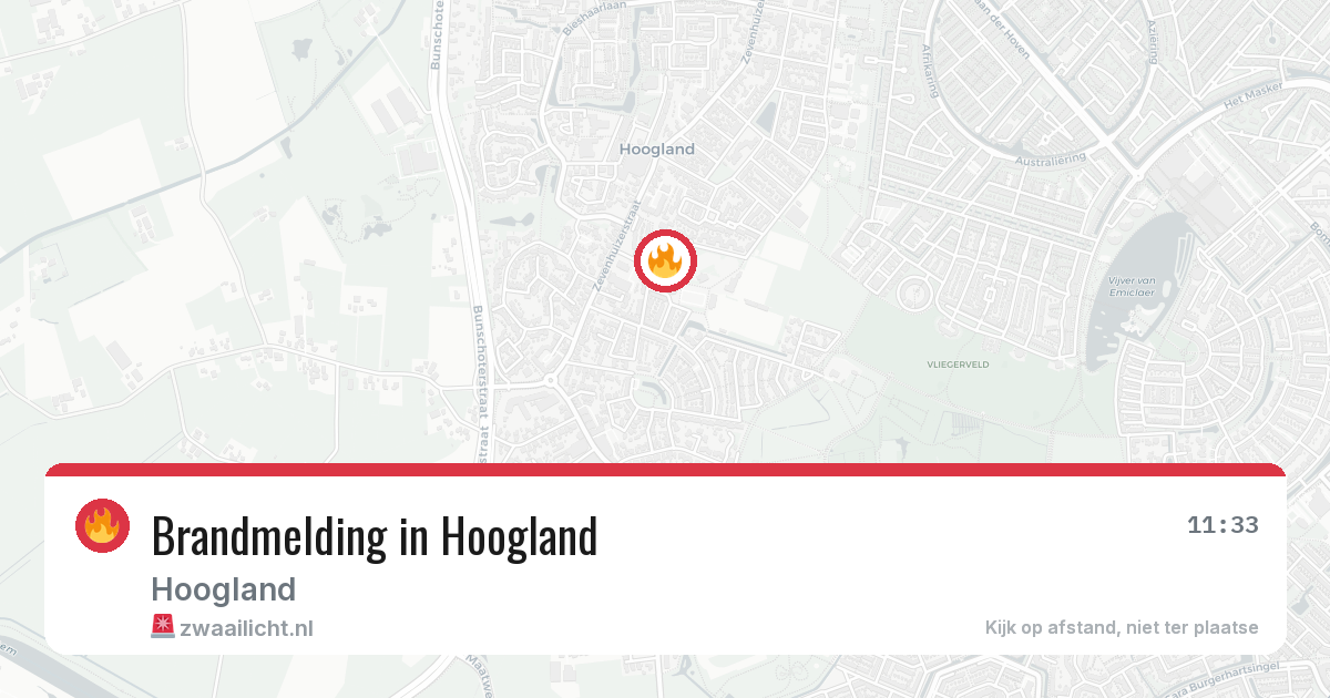 Brandmelding in Hoogland — 15 feb 2026
