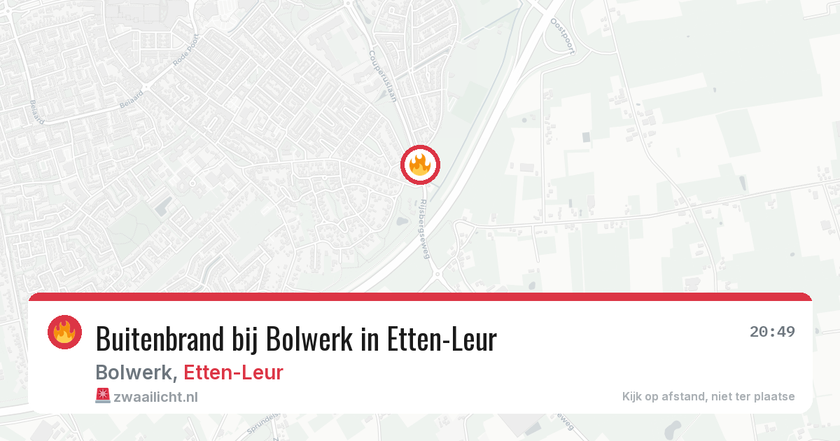 Buitenbrand bij Bolwerk in Etten-Leur — 3 jul 2026