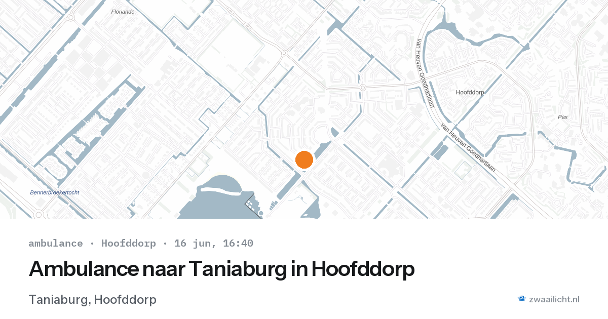 Ambulance naar Taniaburg in Hoofddorp — 16 jun 2026