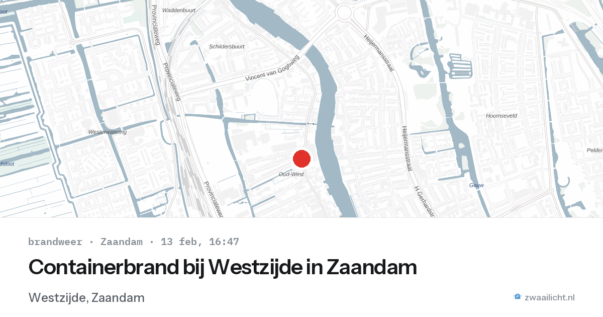 Containerbrand bij Westzijde in Zaandam — 13 feb 2026
